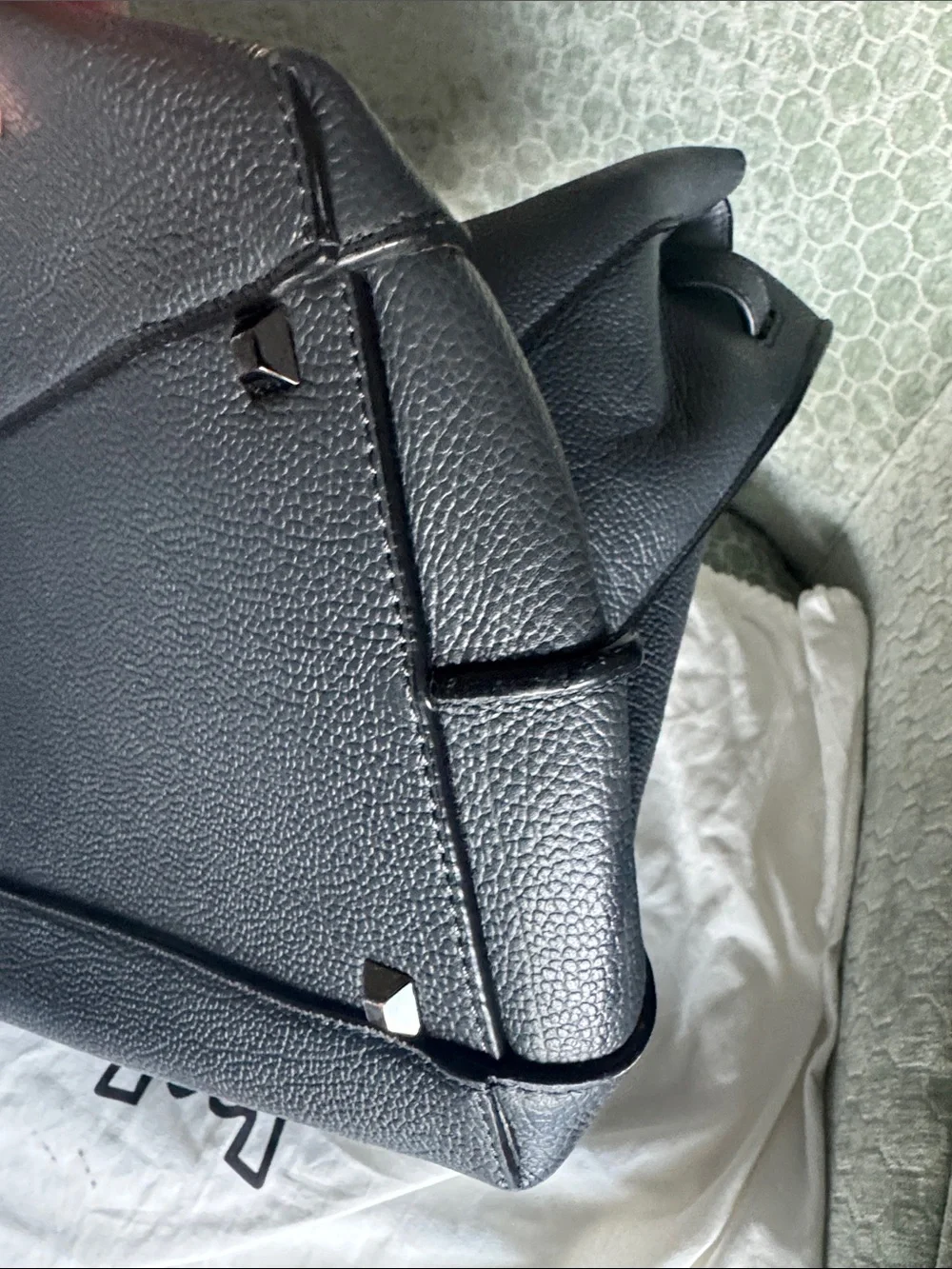 MCM Dark Grey Pebbled Leather Top-Handle Phantom Tote with MCM dust bag EUC